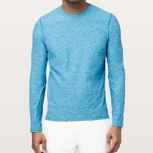 Lululemon Surge Warm Long Sleeve Heathered Vivid Aqua